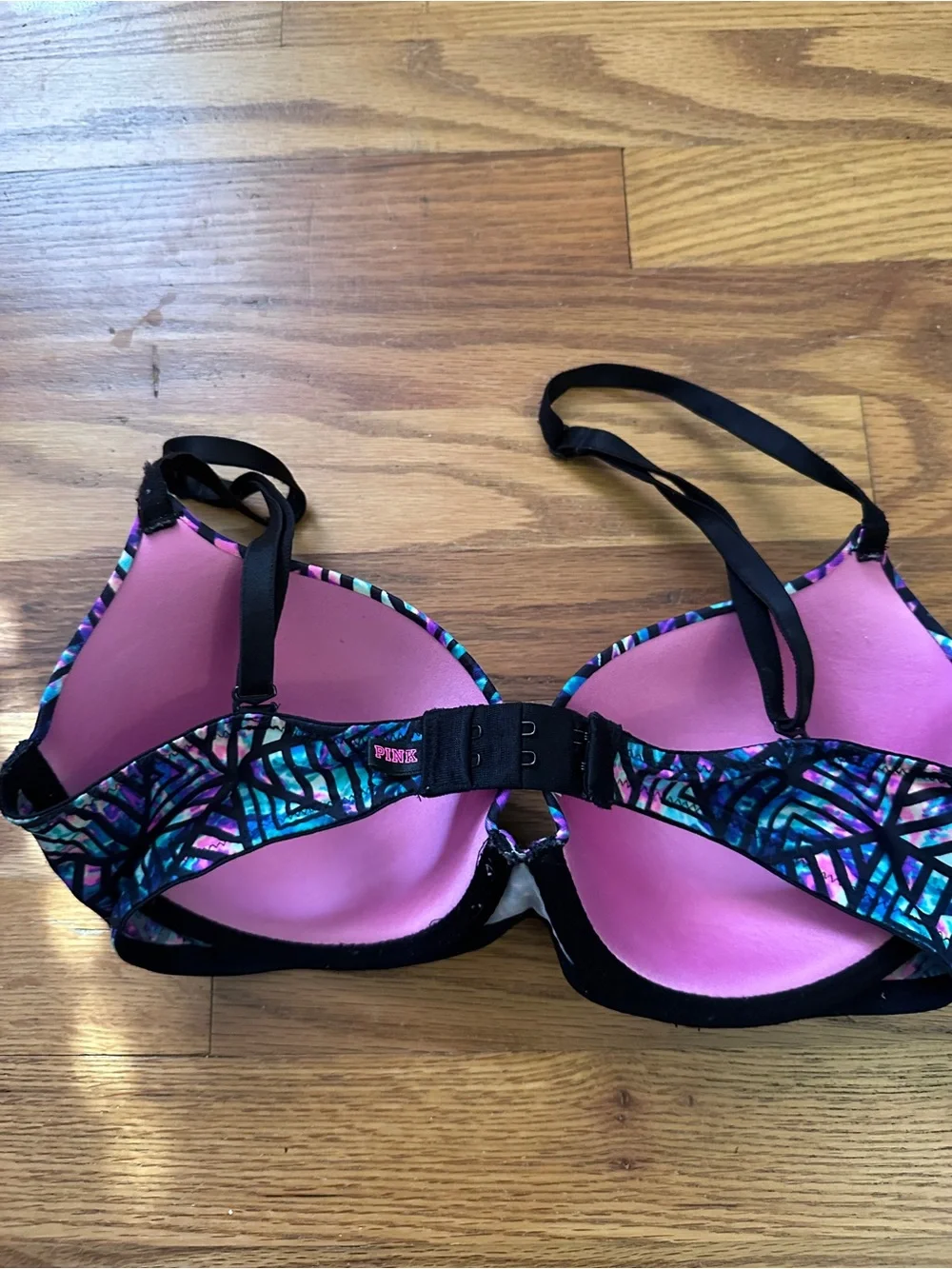 PINK Victoria's Secret Multicolor Geometric Bra 32D